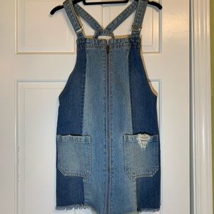 Denim Patchwork Overall Dress